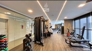 Fitnesscentret og/eller fitnessfaciliteterne på Incrível Apartamento loft a 800 metros da Vila Germânica da Ocktoberfest
