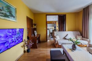 sala de estar con sofá y TV en Luka, en Kaštela