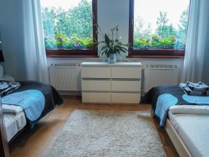 Łóżko lub łóżka w pokoju w obiekcie Apartamenty Świętego Wita