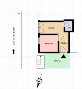 The floor plan of Kaminaki Beachfront Apartments