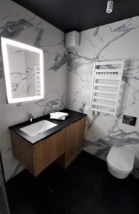 ミエルノにあるLake View Mielnoの洗面台とトイレ付きのバスルーム