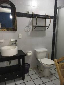 a bathroom with a toilet and a sink at Departamento Rouge in Cuernavaca