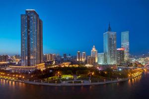 天津景观或在酒店看到的城市景观