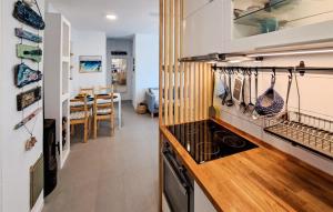 奥利布岛2 Bedroom Gorgeous Apartment In Olib的配有炉灶和台面的厨房 更多6张照片