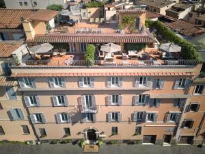 an aerial view of a building with balconies at Hotel Degli Artisti in Rome