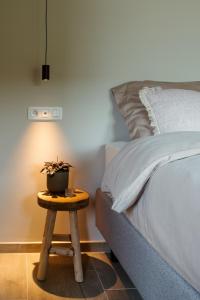 Postel nebo postele na pokoji v ubytování Vakantiehoeve 'De Zandrug'