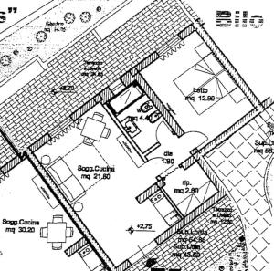 Načrt razporeditve prostorov v nastanitvi Appartamento nel Residence Les Sables Noires