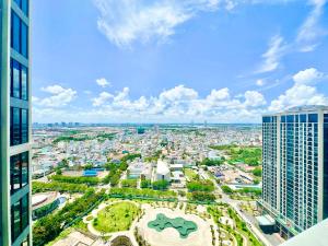 an aerial view of a city with tall buildings at Ecogreen HCM - DPL Homestay SG in Ho Chi Minh City
