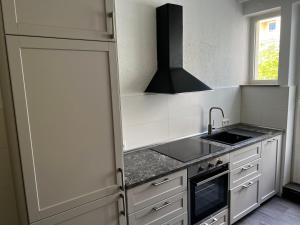 Kuchyň nebo kuchyňský kout v ubytování Hotel & Apartment Am Theaterplatz + 36 fotografií