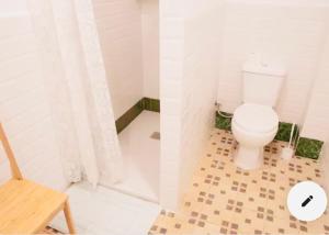 瓦伦西亚Habitación doble en Ruzafa con baño privado的配有白色马桶和淋浴的浴室
