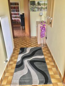 un pasillo con una alfombra de cebra en el suelo en Gästehaus Nelles, en Sinzig