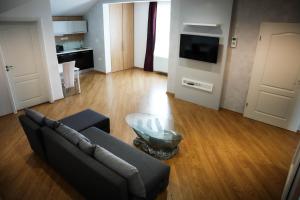 Televízia a/alebo spoločenská miestnosť v ubytovaní APARTHOTEL Panoramis Residence