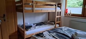 Postel nebo postele na pokoji v ubytování Fewo Hereinspaziert