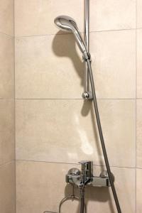 un cabezal de ducha en la pared del baño en Apartman Elena, en Split