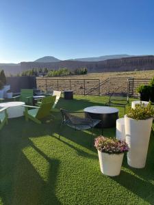 Ein allgemeiner Bergblick oder ein Berglick von des Hotels aus