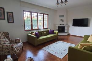 sala de estar con 2 sofás y TV en Villa Koral in Kirkpinar - Sapanca, en Sapanca
