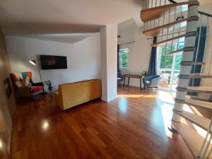 Televízia a/alebo spoločenská miestnosť v ubytovaní Stunning new apartment in centre of Buzet