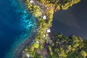 Kolombangara IslandLeleana Resort Kolombangara的享有海洋和海滩的空中景致