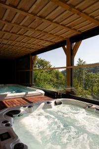 a hot tub in a house with a view at Eden du Boenlesgrab in Lautenbach