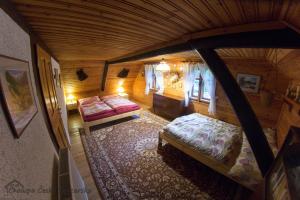 Säng eller sängar i ett rum på Chalupa České Švýcarsko