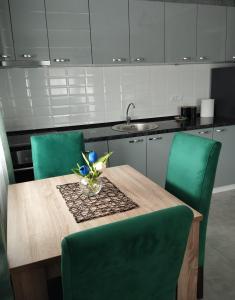 Kuchyň nebo kuchyňský kout v ubytování Apartman Green!!