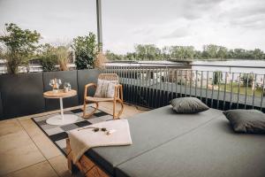 Balkón nebo terasa v ubytování ANKERPUNKT Seeblick