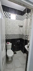 y baño con aseo y lavamanos. en Hamo Fathy Nubian House, en Asuán