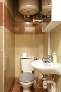 uma casa de banho com um WC e um lavatório em Jean Jaurès chambre 1ére étage em Aubervilliers