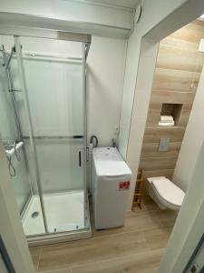 Koupelna v ubytování Unik sentral studioleilighet, med 3 soverom. HNH.