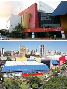 zwei Bilder eines Gebäudes und einer Stadt in der Unterkunft FLAT FUNCIONAL e ECONÔMICO,CENTRO-GO in Goiânia