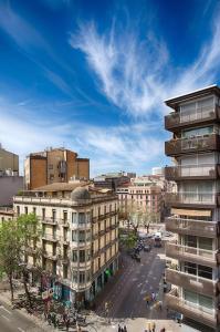 a view of a city with buildings and a street at Apartament Girona Center in Girona