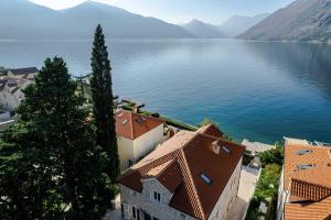an aerial view of a large body of water at Villa Shah Complex in Kotor
