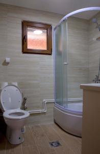 une salle de bain avec une douche, des toilettes et un lavabo dans l'établissement D&S Kovacevic Apartments Zabljak, à Žabljak 40 autres photos