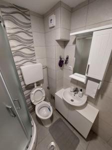 Koupelna v ubytování Apartman Muzika Jagodina