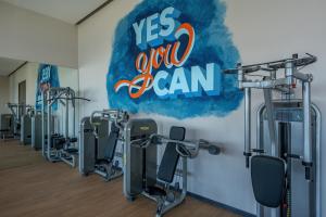 a gym with a sign on the wall at Mirada Exclusive Bodrum in Bodrum City