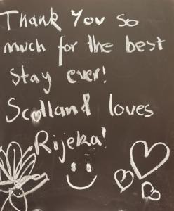 a blackboard with writing on it that says thank you so much for the best at Apartman KARESA -Rijeka in Rijeka