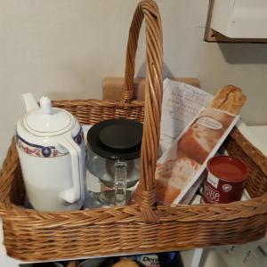 a basket filled with food and bread on a counter at Moin in Turckheim in Turckheim