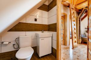 Koupelna v ubytování Apartmány Třebušín