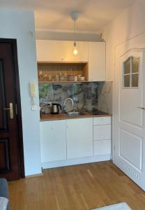 Dapur atau dapur kecil di Apartament Centrum Władysławowo