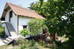 een klein wit huis met een trap ervoor bij Etno House BORAK in Kladušnica