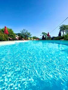ラ・ゴードにあるVilla Côte d'Azur piscine privéeのリゾート内の透き通った青い水のプール