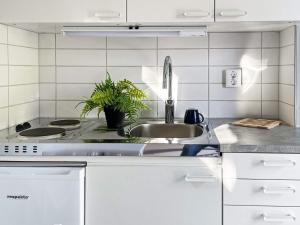 cocina con fregadero y encimera en Holiday home LJUNGBY IV en Ljungby