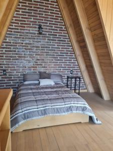 Postel nebo postele na pokoji v ubytování Cabaña sueño real