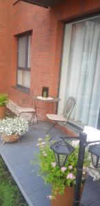 Vonkajšia záhrada v ubytovaní Wyjatkowy apartament w sercu Gdańska