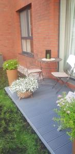 Vonkajšia záhrada v ubytovaní Wyjatkowy apartament w sercu Gdańska