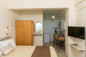 TV a/nebo společenská místnost v ubytování Vasileios Seaview Apartments