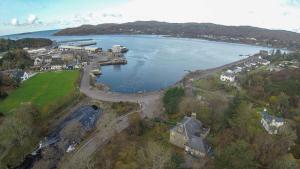 an aerial view of a large body of water at Park House Rooms in Lochinver