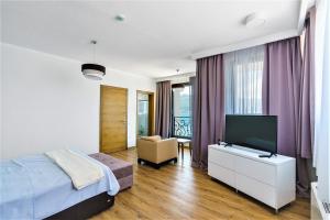 Beachfront villa Pearl of Adria客房内的一张或多张床位