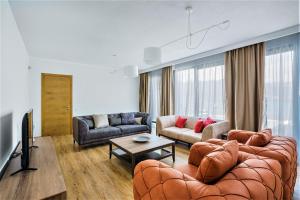 Beachfront villa Pearl of Adria的休息区