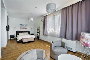 Beachfront villa Pearl of Adria客房内的一张或多张床位
